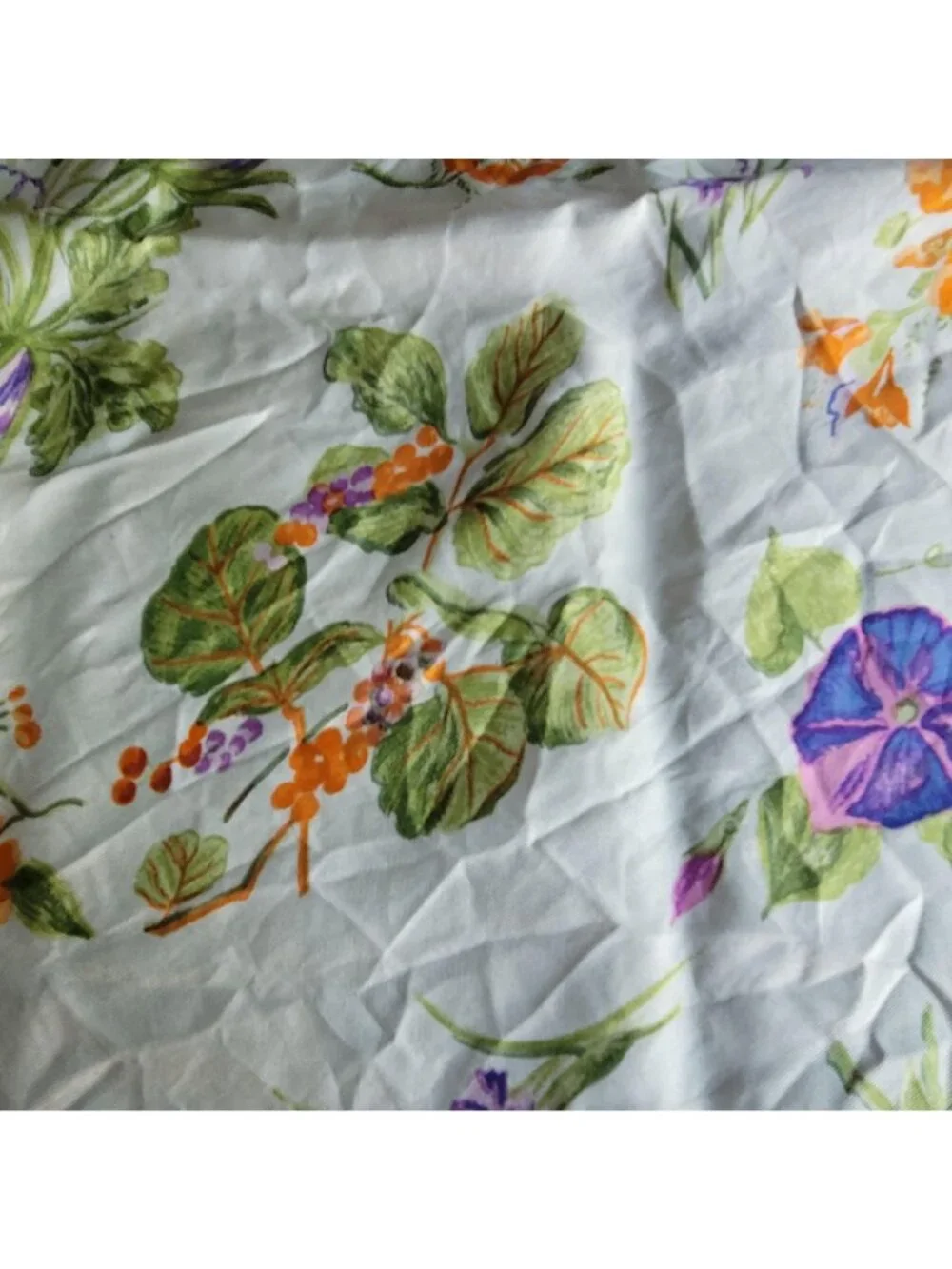 Vintage Liberty of London Square Silk Scarf Pastel Green Floral Botanical Scarf